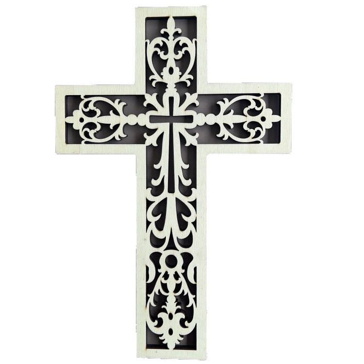 Wooden Cross Pendant: Creative Carved Prayer Ornament