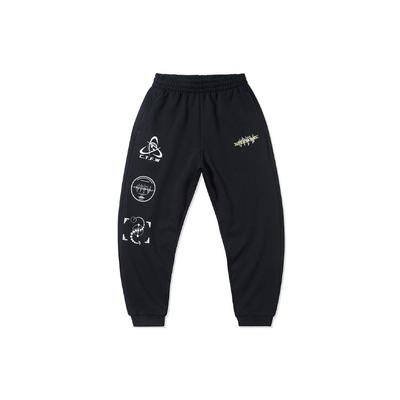 Спортивные длинные брюки Li Ning CF Series с принтом и свободными манжетами, мужские, черные AKLR377-1