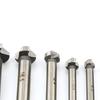 HSS 90-degree Three-edge Natural Color Full Grinding Chamferer Woodworking Milling Cutter Spot Facer Hole Opener Tool Set