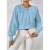 Hair Knitted Crew Neck Italian Sleeve Knitwear Baby Blue Sweater