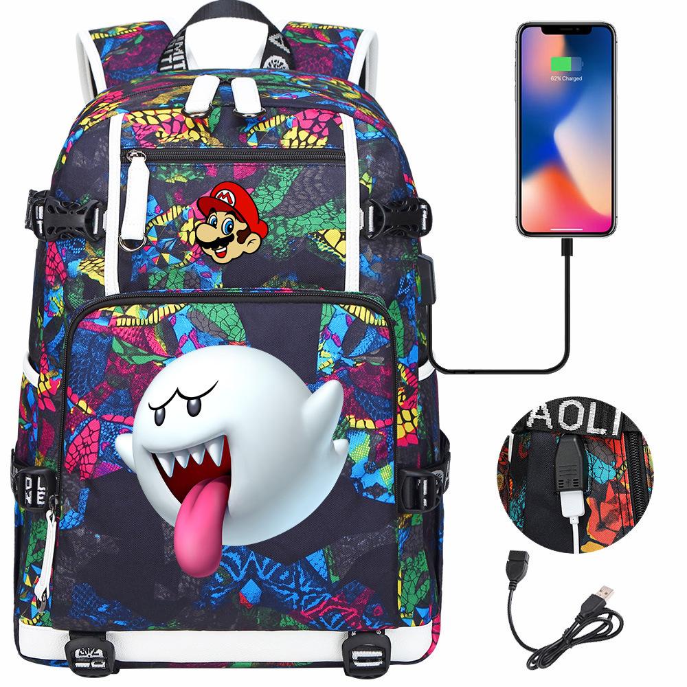 17-inch Popular Print Youth Backpack Large Capacity for Students Unisex Travel Casual School Bag