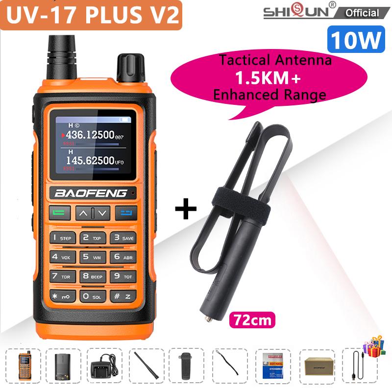 Baofeng UV 17 Walkie Talkie UV 17 PLUS V2 Tri-Band Two Way Radio Type-C Charger 999CH FM Wireless Copy Frequency UV 17 Pro V1 V2