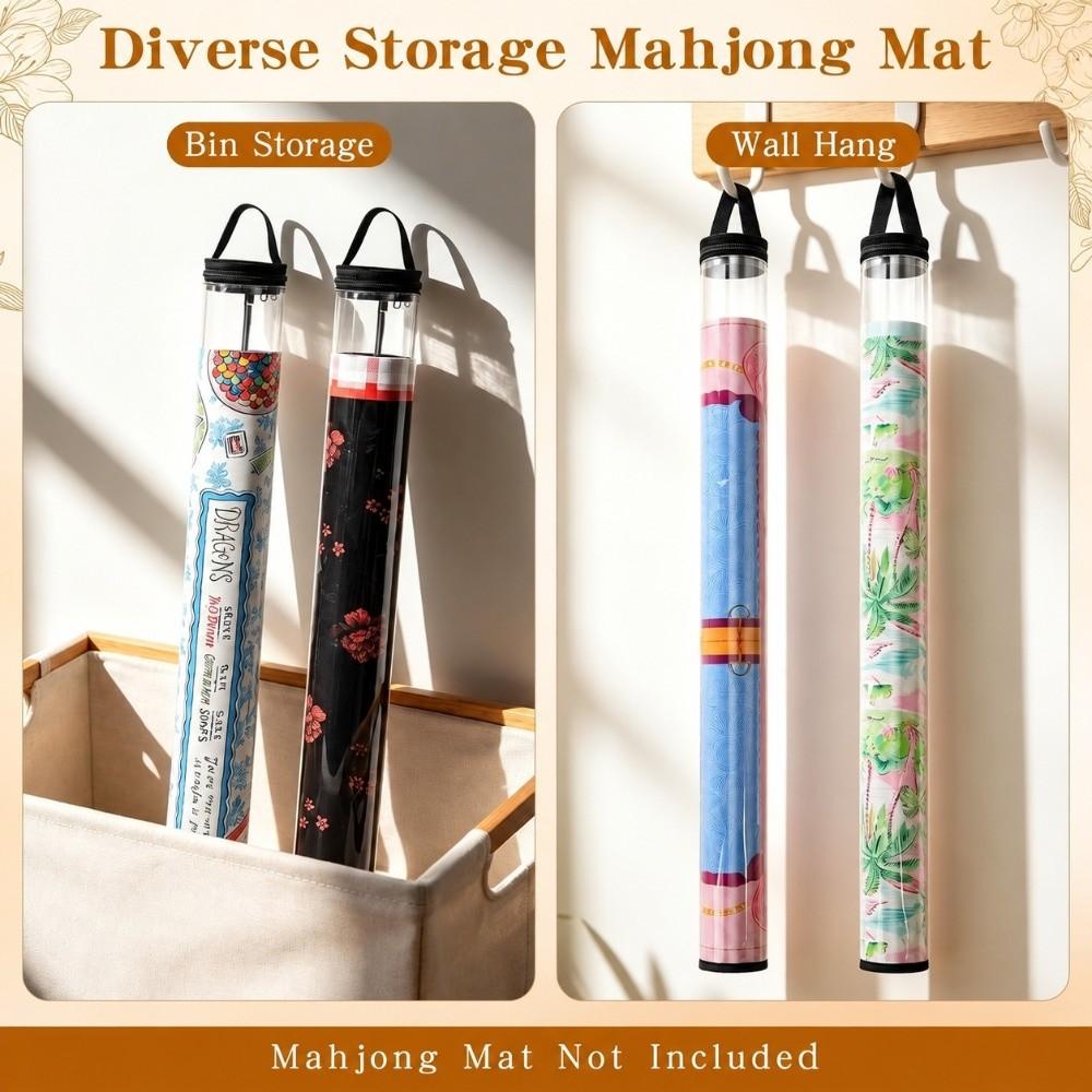 Dustproof Mahjong Roll Storage Bag PVC Mahjong Mat Holder Game Room Storage