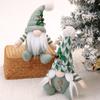 Christmas Gnome Doll Decoration Handmade Plush Green Swedish Tomte Figurine Holiday Elf Dwarf Ornaments for Home Tiered Tray Tabletop Decor