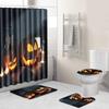 Хэллоуин Занавеска для душа для ванной Коврик для пола Комбинация Набор из четырех предметов Ковер для ванной туалета Придверный коврик