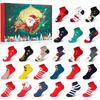 Christmas Sock Advent Calendar 2024, 24 Days Christmas Countdown Calendar with Christmas Socks, Funny Christmas Theme Pattern Cotton Socks Present