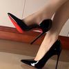 High Heel Pointed Toe Stiletto Heel Red Sole Fashion Women's Shoes Shallow Mouth Super High Heel 10cm Women's Shoes Lolita Shoes