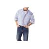 Levis Свободная Удобная Повседневная Рубашка с Полосатым Воротником и Длинным Рукавом Мужские рубашки Синий Белый 003MX-0000
