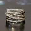 Texture Three-Dimensional Multi-Layer Design Ring Female, Line Light Luxury High-End Jewelry