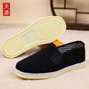 Старые пекинские тканевые туфли хлопковые туфли мужские зимние бархатные утолщенные защита от холода страхование труда одна педаль черные тканевые туфли нескользящие