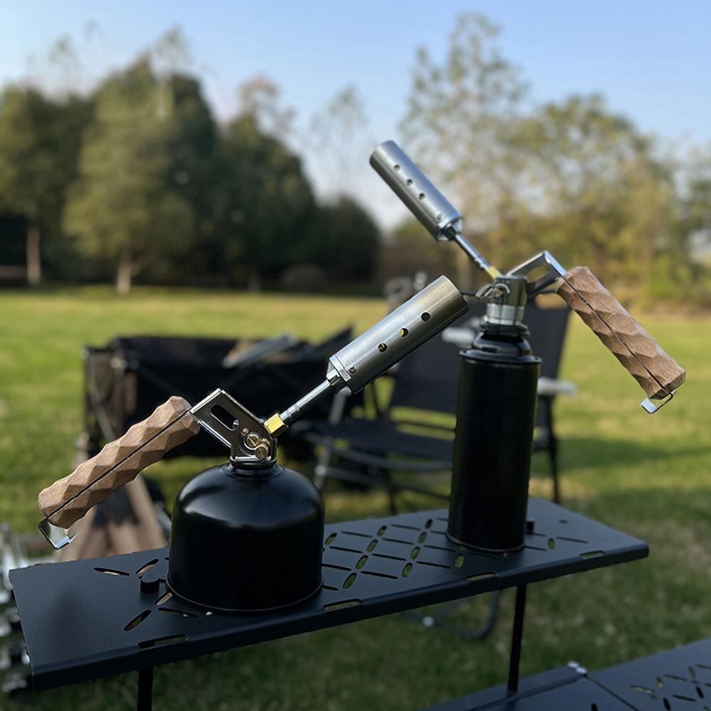 COOLCAMP Outdoor Camping Gas Torch Folding Wood Handle Ignition Tool Charcoal Lighter with