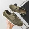 Модный бизнес Замшевая кожаная обувь Круглый носок Удобная повседневная обувь Нейтральная Нескользящая Повседневная обувь Зеленая Спортивная обувь 2025 Новинка