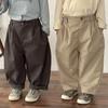 Детские весенние однотонные свободные повседневные брюки с широкими штанинами, удобные брюки средней длины со средней талией