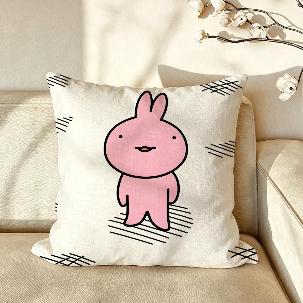 Meme mmeme PPink RRabbit Cushion Cover Pillow Case Antidustmite Pillowcase Silky Short Plush Sofa Cushion Cover hot