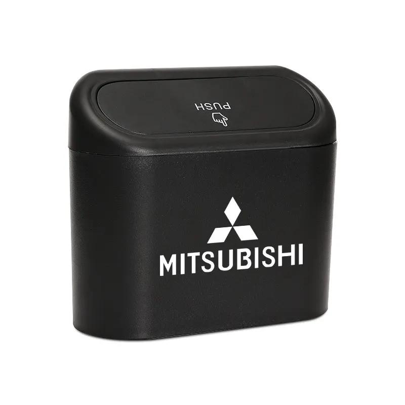 Car Trash Can Storage Box Vehicle Multifunctional Garbage Dust Case Emblem For Mitsubishi ASX Lancer 10 Pajero Outlander L200