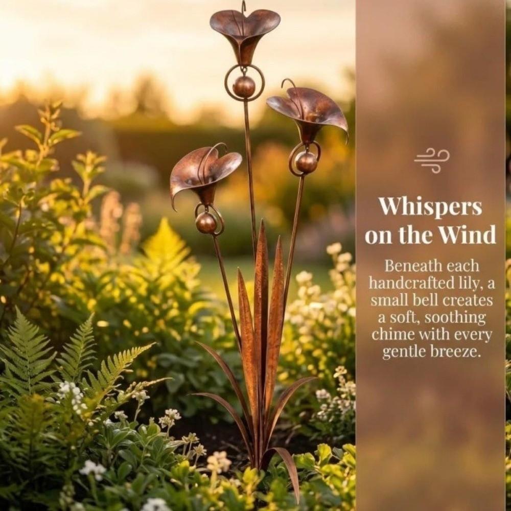 Weatherproof Metal Floral Garden Stake Handcrafted Three Calla Lilies Sculpture Patio