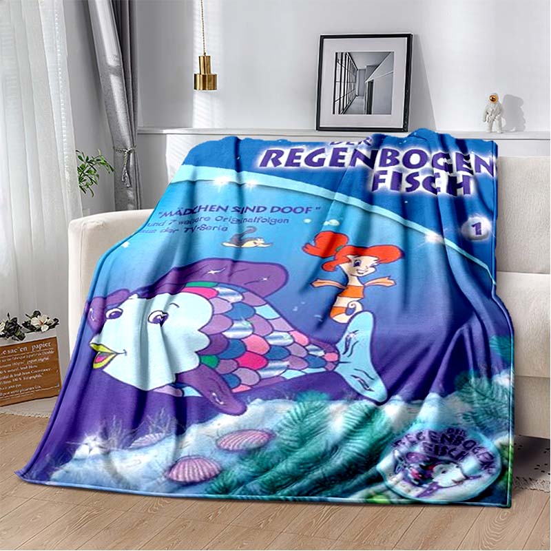 Der Regenbogenfisch Blanket,Soft and Warm,Suitable for All Seasons,A Precious Gift for Sons,Daughters, Family,and Friends.