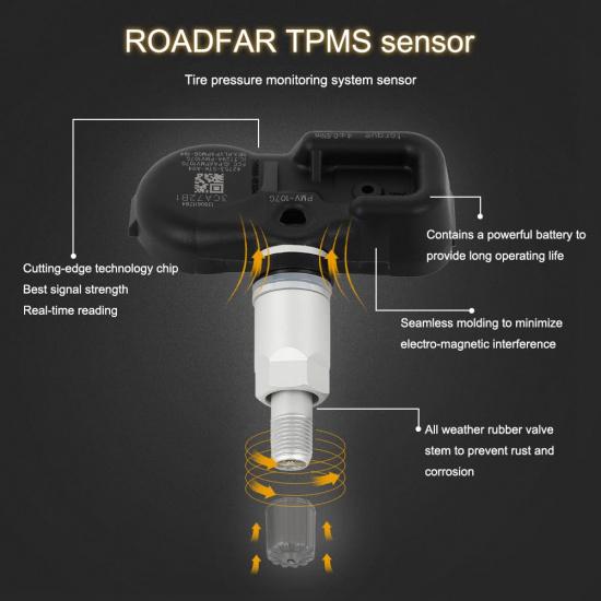 ROADFAR TPMS Sensor 315MHz Tire Pressure Sensor Fits 2007-2013 for Acura MDX 2007-2012 for Acura RDX 2009-2015 for Honda Pilot Replaces 42753-STK-A04