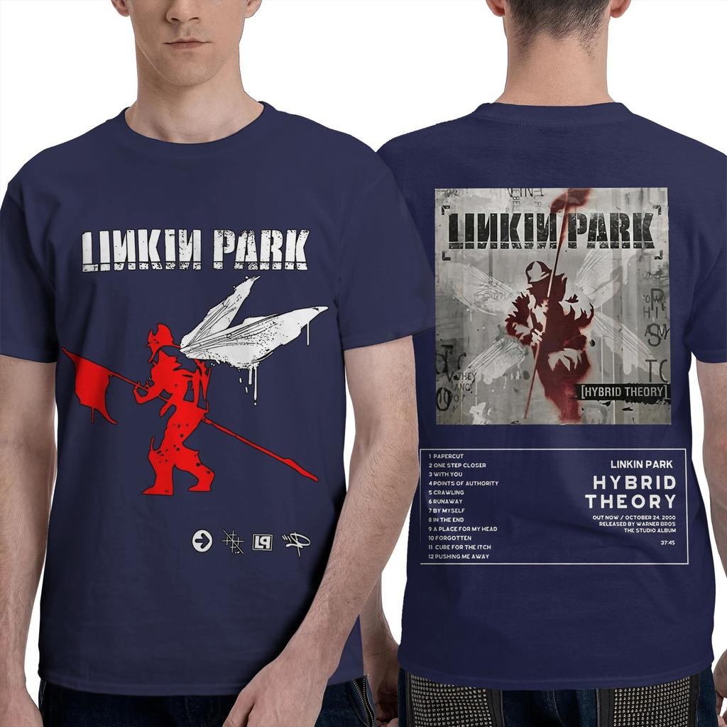 L-Linkin P-Park Men T Shirt Band Crazy Tee Shirt Short Sleeve Crewneck T-Shirt 100% Cotton Plus Size Clothes