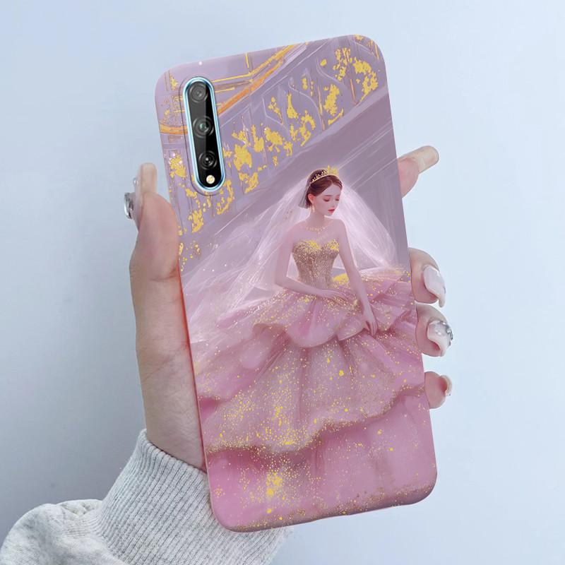 Чехол для телефона Huawei Y8p Дизайн 'Девочка с цветами' Мягкий силикон ТПУ Задняя крышка для Huawei P Smart S Y 8p HuaweiY8p AQM-LX1 Чехлы