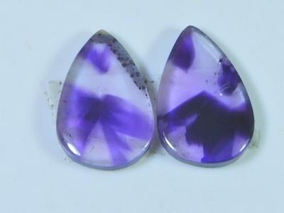 15Cts. Натуральный аметист (13X19X02 мм каждый) Пара кабошонов в форме груши SK-3087