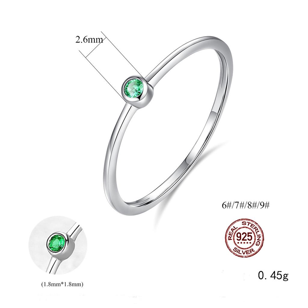 Women S925 Silver Ring Sterling Silver Color Treasure Simple Silver Jewelry Female Rings