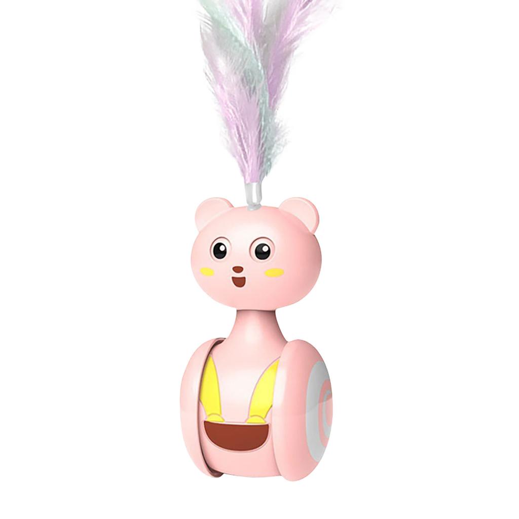 (SU)Automatic Cat Toy Tumbler Games Interactive Funny Teaser Feather Wand Scratch-Resistance Catching Cat Accessories Pet Supplies