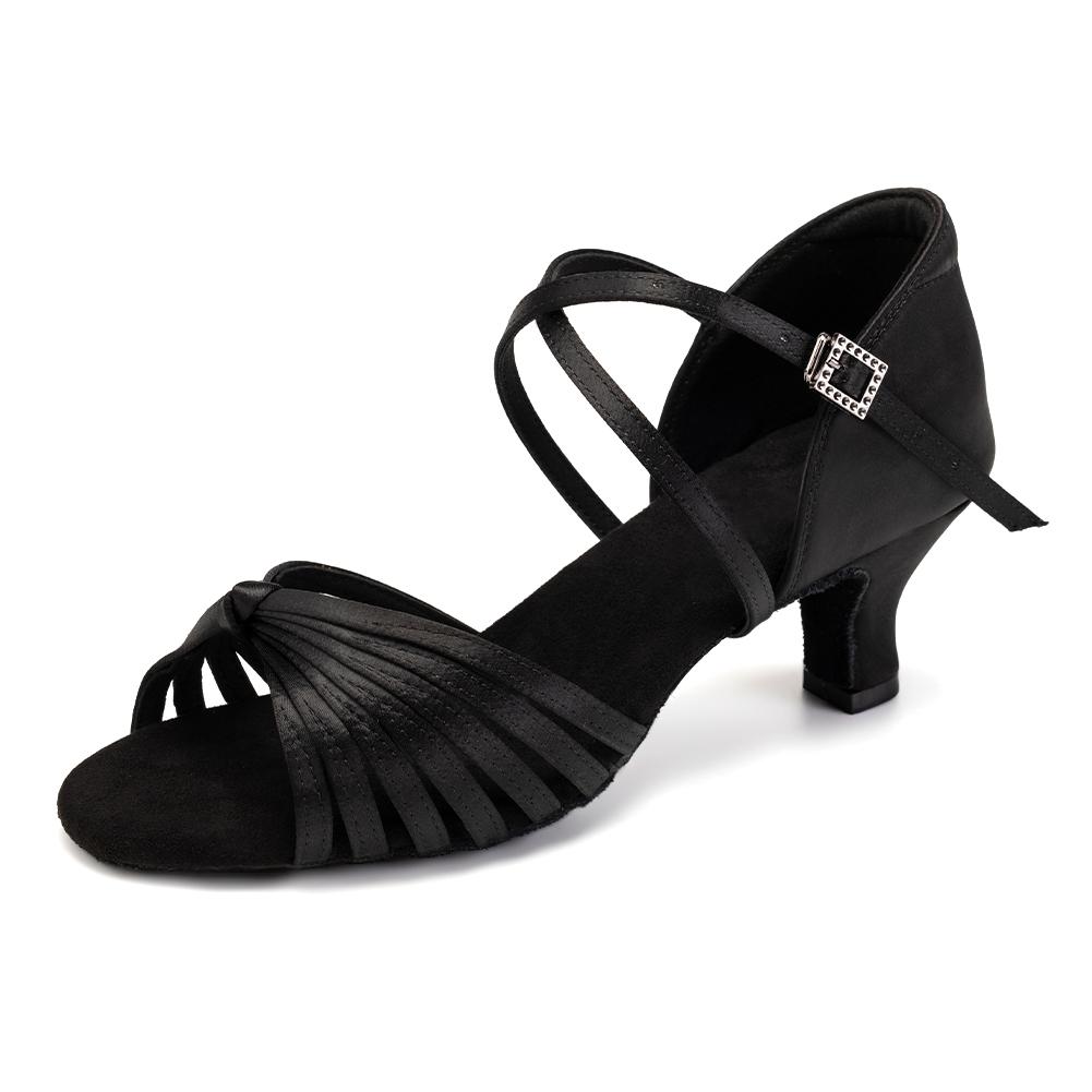 Атласные туфли для латиноамериканских танцев для женщин и девочек, с мягкой подошвой, для дам, танго, сальсы, бальных танцев, для вечеринок, для помещений, на каблуке 5,5 см