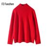 Fanzhan Women's 100% Cashmere Half-High Collar Sweater