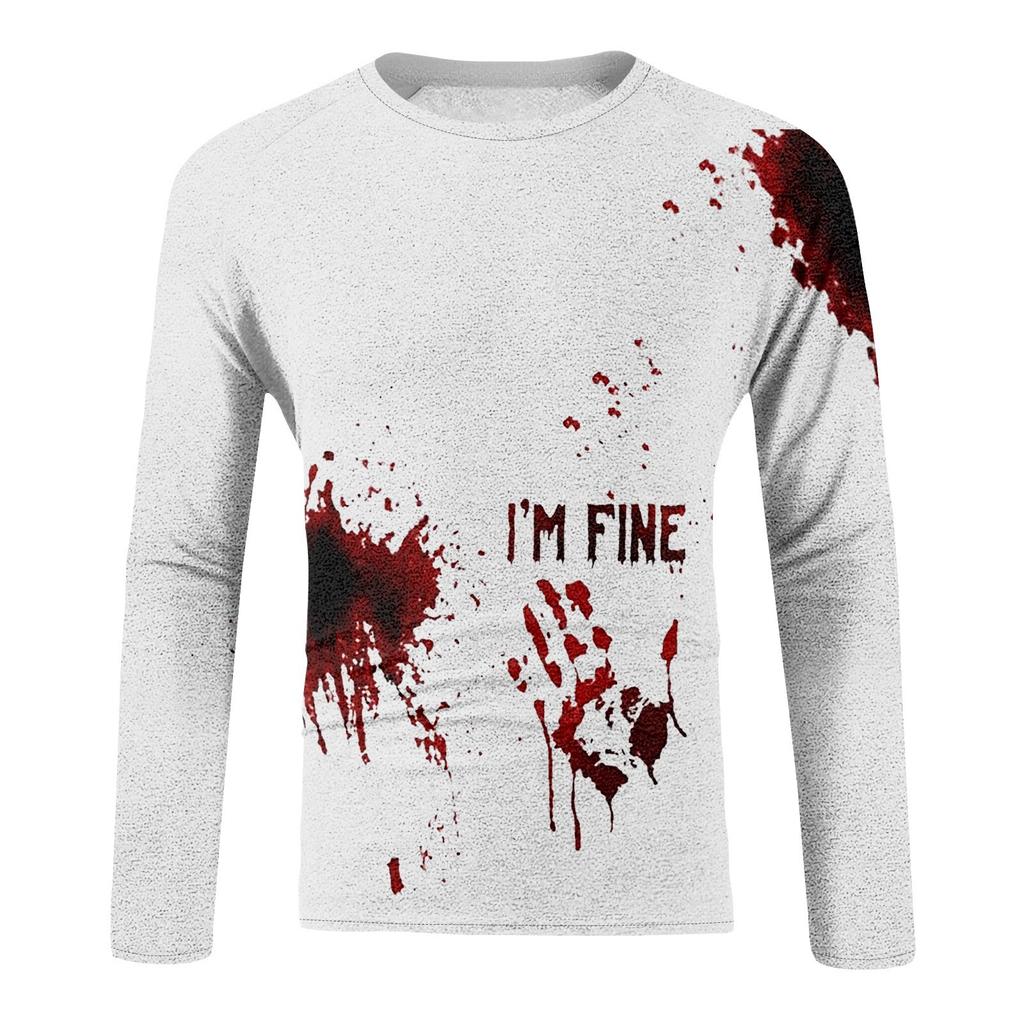 Halloween Print Raglan Sleeve Men's Long Sleeve Top