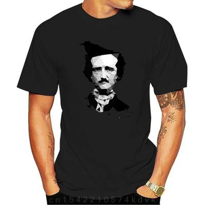 Edgar Allan Poe Tshirt Unisex T Shirts The Raven Geometric Graphic Clothing Poetry Tshirt Cotton Tops Tees Art Designer