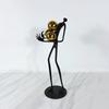 Minimalist Black Men Ornaments Golden Ball Decorative Character Statue Desk Decoration Abstract Figure Sculpture