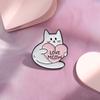 Милый кот 4-6 шт./набор эмалевые значки черная текучая кошка броши значок на лацкан панк животное ювелирные изделия подарок для друзей
