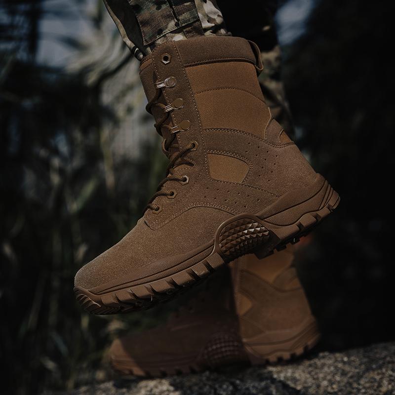 Мужские военные ботинки, уличные альпинистские ботинки, походные ботинки, ботинки для пустыни, водонепроницаемые прочные высокие сапоги, большой размер