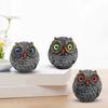 Mini Owl Guardian Figurine Resin Lucky Owl Ornament Tabletop Wise Watcher Chubby Owl Statue with Big Eyes Gift for Bird Lovers
