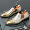 Дизайнерские Новые Мужские Золотые Лоферы-Дерби с Лоскутным Узором Мужская Роскошная Мода Обувь Жениха для Свадьбы Итальянский Стиль Обувь для Выпускного Вечера