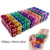 6 Sided Translucent Dice 100pcs Candy Color Game Dice Drinking Dice Entertainment Gambling Dice Board Game Accessories