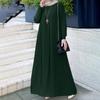 Muslims Clothes Women Dresses Solid Color Long-sleeved Shirt Dress Casual Pocket Robe Musulman Dubai Muslim Kaftan Muslim Dresses Oversize S-5XL