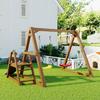 Double Swing for Children, Children Swing with Slide And Climbing Ladder, Outdoor Swing Frame Solid Wood Swing Frame, 238.5x240x168.9cm