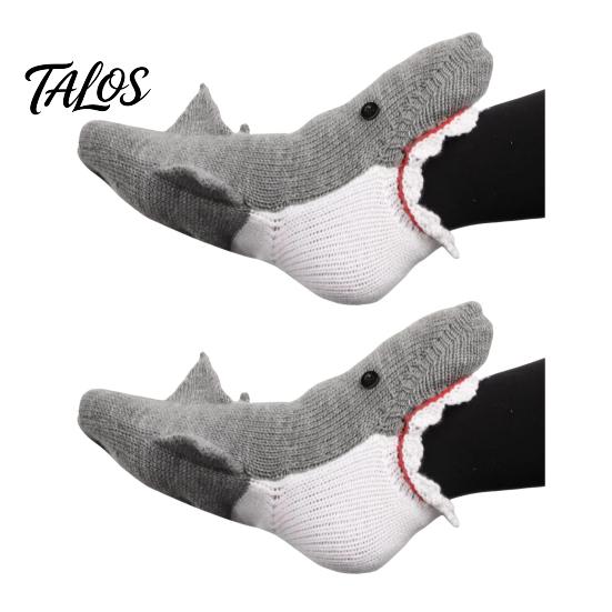 Crocodile Socks for Men Knit Animal Funny Warm Winter Floor Unisex Quirky Cute Shark Fish Gift Xmas Valentine's Day Mother's Design Crew