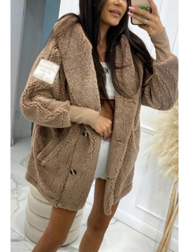 Autumn/Winter 2024 Plush Hooded Women's Coat - European & American Style