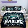 3pcs Philadelphia Eagles LOGO pattern bedding set duvet cover set includes duvet cover &pillowcases,perfect all season bedroom decoration&gift