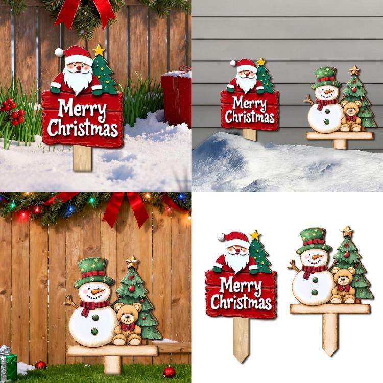 Handcrafted Santa Holiday Welcome Sign Natural Wood Door Plaque Easy Setups Christmas Decoration For Family