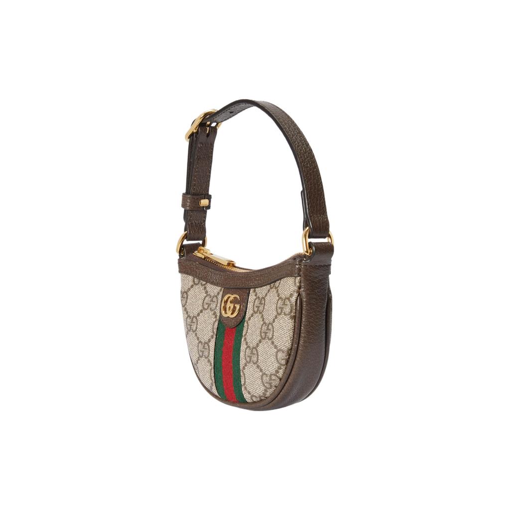 Gucci Мини-сумка на плечо GG Canvas с полосой Web и золотой фурнитурой Повседневная 746055-96IWG-8745