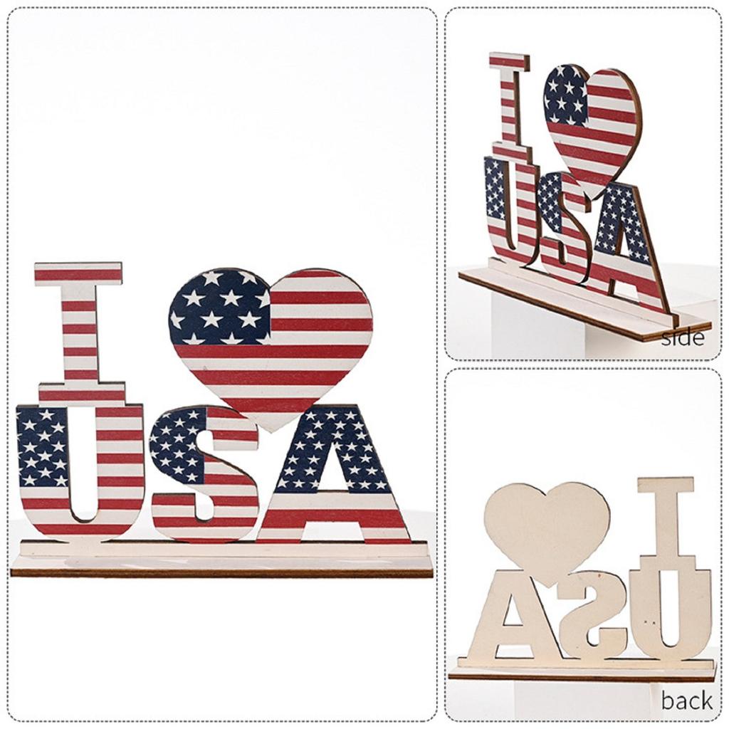 Wooden Letter Decorations For Independence Day And Nationals Day In The United States, Desktop Creative Printed Decorations