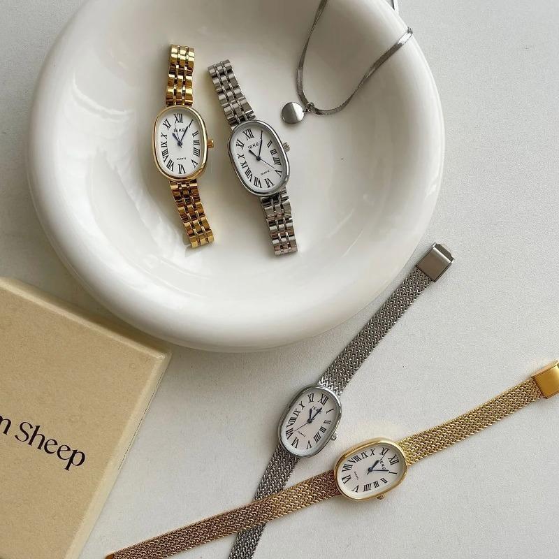 Женские кварцевые часы, роскошные овальные часы в форме тонна, винтажные римские цифры, золото, серебро, сталь, Orologio Reloj, женские наручные часы