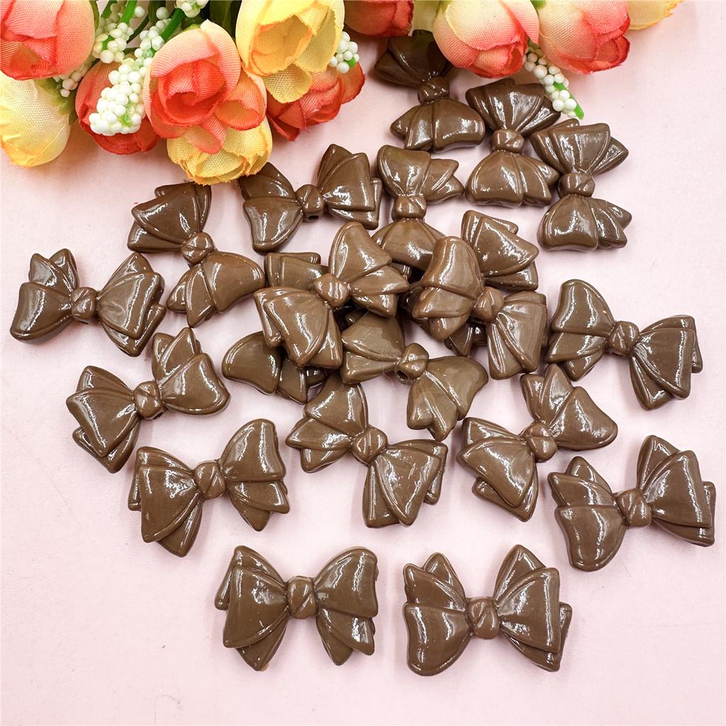 Высококачественные свободные бусины, материал ручной работы, мода для изготовления браслетов, акрил 19,2*29,2 мм, 30 шт., ювелирные аксессуары своими руками, бантик