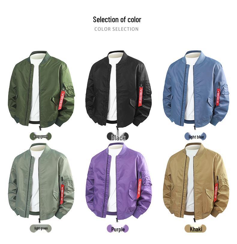 Men's Camouflage MA-1 Flight Jacket, Large Size, Spring/Autumn 2025, Baseball Collar