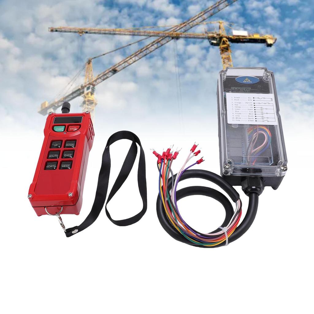 Industrial Crane Controller Electric Hoist Remote Control Emergency Stop 100m Open Area for Tractor Lifter Conveyor
