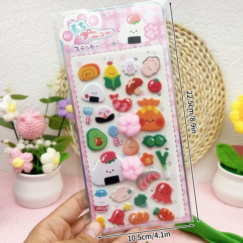 3D Cute Animal Butt Stickers Plush Pinched Happy Buttocks Sticker Stress Ease Puffy Sticker For Diy Scrapbook Phone Case Decal